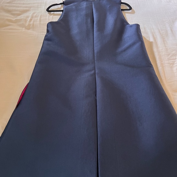 John Paul Ataker Elegant Navy Blue Sleeveless A-Line Cocktail Dress - Picture 15 of 16